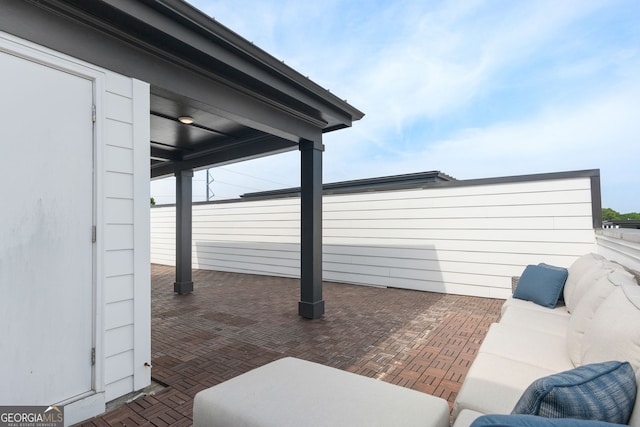 view of patio featuring a fenced backyard