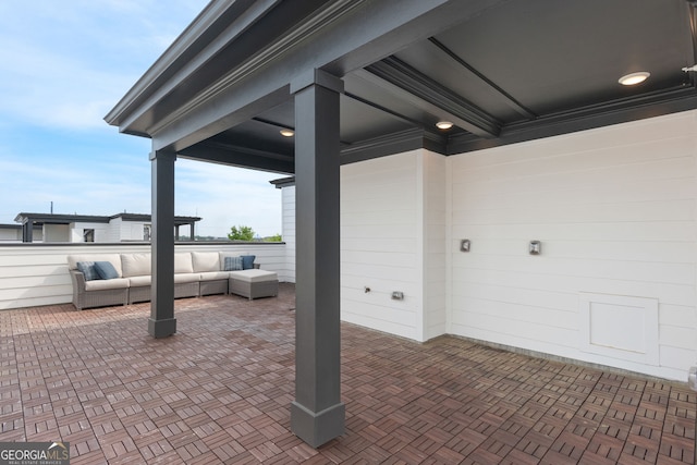 view of patio featuring outdoor lounge area