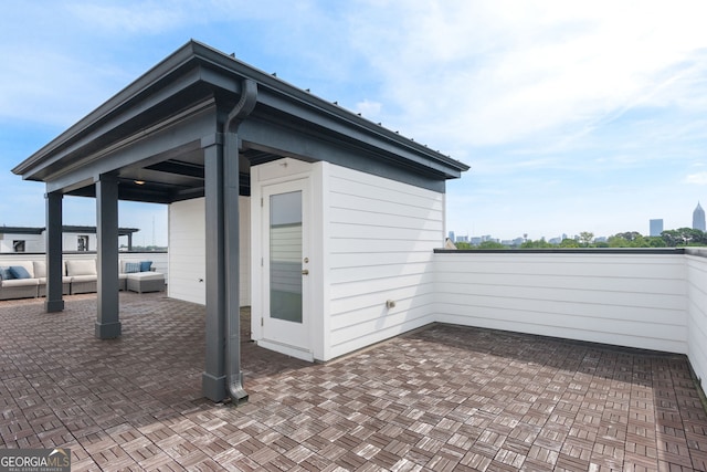 view of patio featuring an outdoor living space