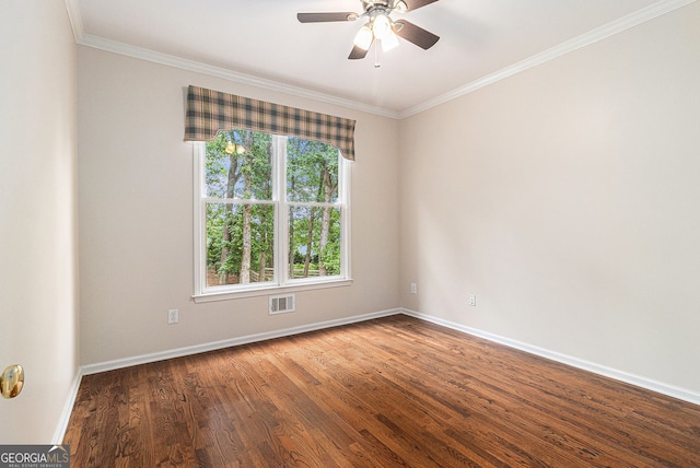 139 Ardsley Run, Canton, GA 30115 - spare room featuring wood finished floors, crown molding, and a ceiling fan