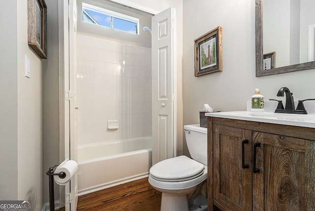 139 Ardsley Run, Canton, GA 30115 - bathroom with vanity, wood finished floors, and shower / bathtub combination