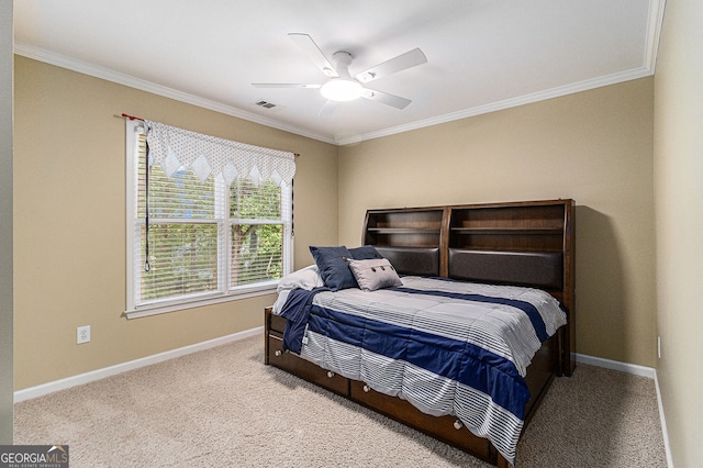 139 Ardsley Run, Canton, GA 30115 - bedroom featuring crown molding, carpet flooring, and ceiling fan