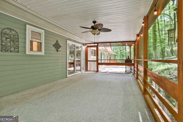 337 Andrew Bailey Rd, Sharpsburg, GA 30277 - unfurnished sunroom featuring a ceiling fan