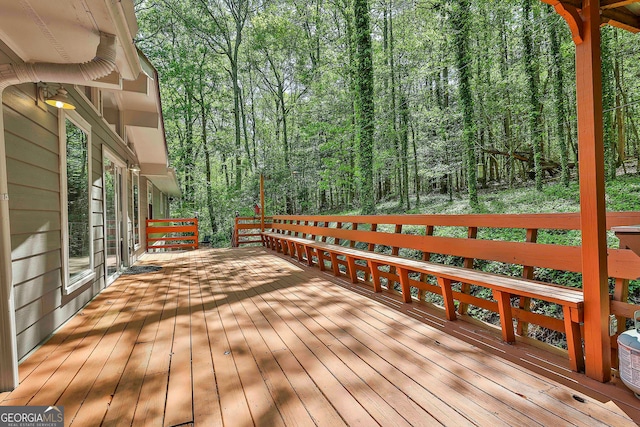 337 Andrew Bailey Rd, Sharpsburg, GA 30277 - deck featuring a wooded view