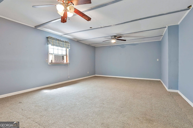 337 Andrew Bailey Rd, Sharpsburg, GA 30277 - empty room with ceiling fan, carpet floors, and cooling unit