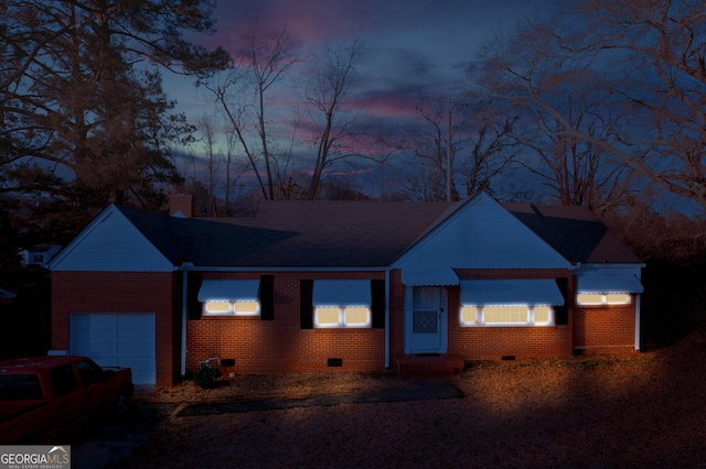 603 E Main St, Thomaston, GA 30286 - single story home featuring crawl space, a garage, brick siding, and a shingled roof