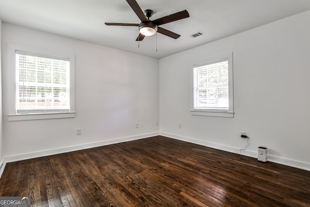 2195 Penelope St NW, Atlanta, GA 30314 - empty room featuring a ceiling fan and dark wood-style flooring