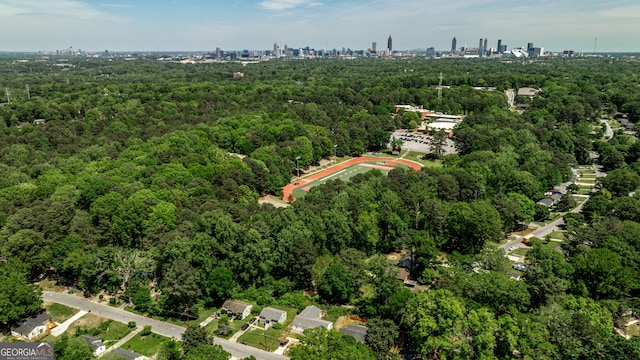 2195 Penelope St NW, Atlanta, GA 30314 - aerial view of property and surrounding area with a forest and skyline