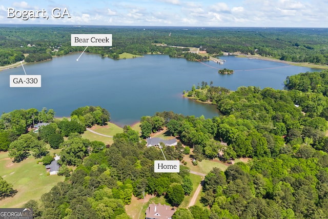 160 Evans Dr, Bogart, GA 30622 - aerial view of a forest and a large body of water