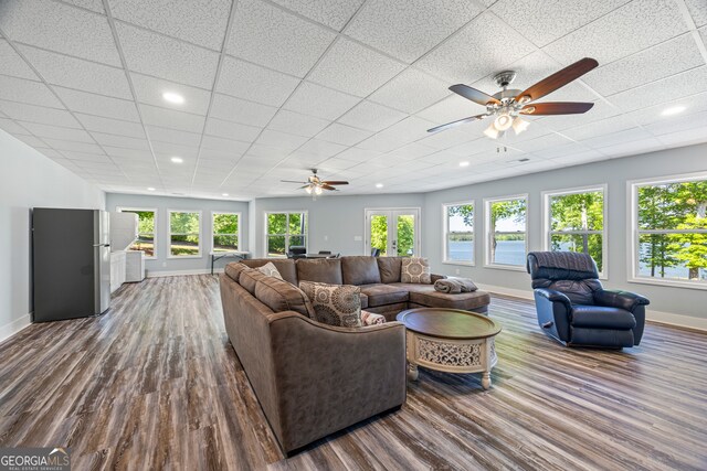 160 Evans Dr, Bogart, GA 30622 - living room featuring healthy amount of natural light, wood finished floors, ceiling fan, and recessed lighting
