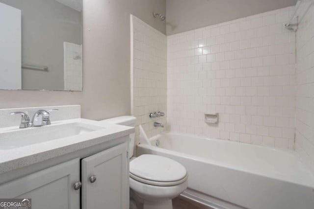 332 Cheryl Ct, Jonesboro, GA 30238 - bathroom featuring toilet, shower / washtub combination, and vanity