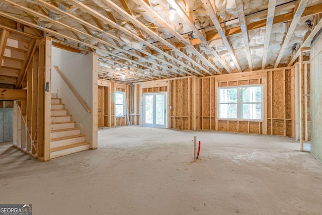 basement with stairway