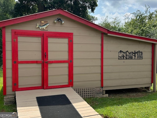 view of shed