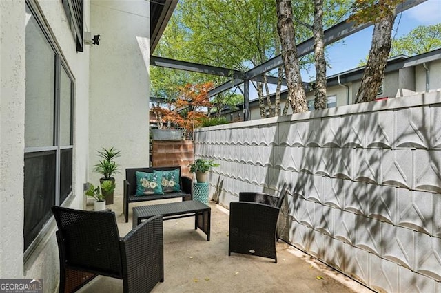 195 Arizona Ave Unit 104, Atlanta, GA 30307 - view of patio featuring fence and an outdoor living space