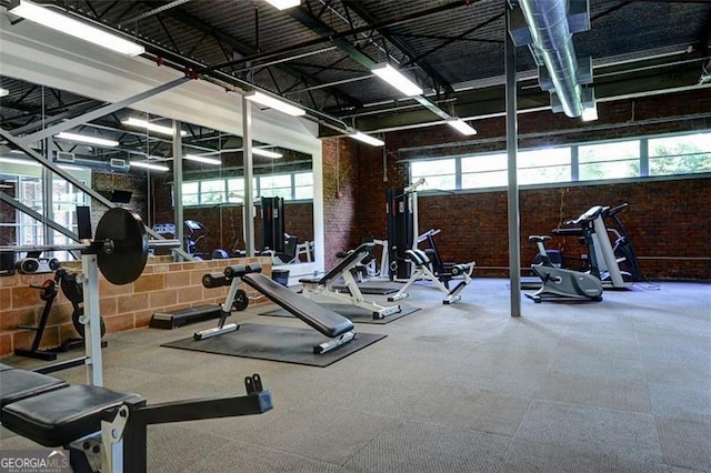 195 Arizona Ave Unit 104, Atlanta, GA 30307 - interior space with brick wall