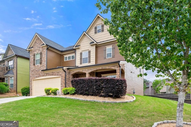 3755 Lake Haven Way, Atlanta, GA 30349 - view of front of house with driveway, a garage, and stone siding
