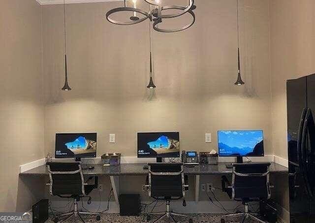 394 Broad St, Milledgeville, GA 31062 - office with a notable chandelier