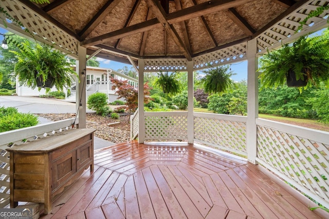 3415 Trickum Rd, Woodstock, GA 30188 - wooden deck featuring a gazebo