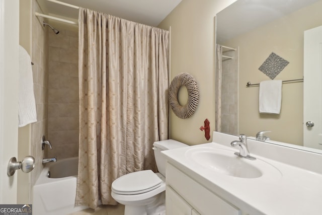 121 Ridge View Dr, Ball Ground, GA 30107 - full bathroom with vanity and shower / tub combo with curtain