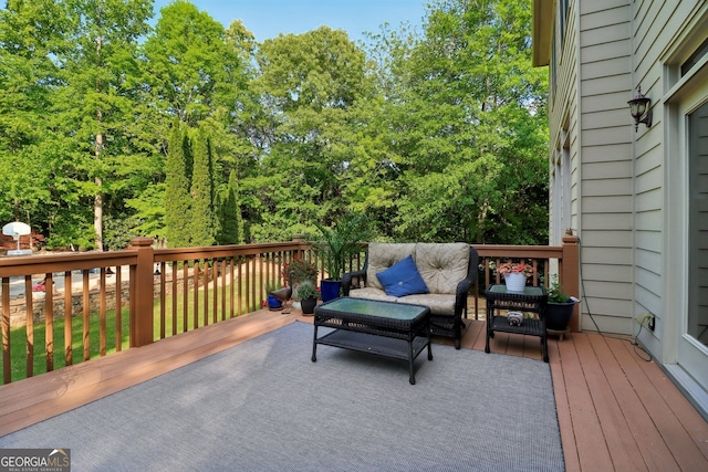 121 Ridge View Dr, Ball Ground, GA 30107 - deck featuring an outdoor hangout area