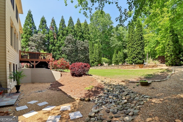 121 Ridge View Dr, Ball Ground, GA 30107 - view of yard featuring a patio and a deck