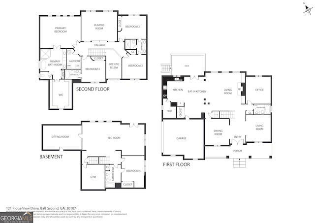 121 Ridge View Dr, Ball Ground, GA 30107 - view of property floor plan