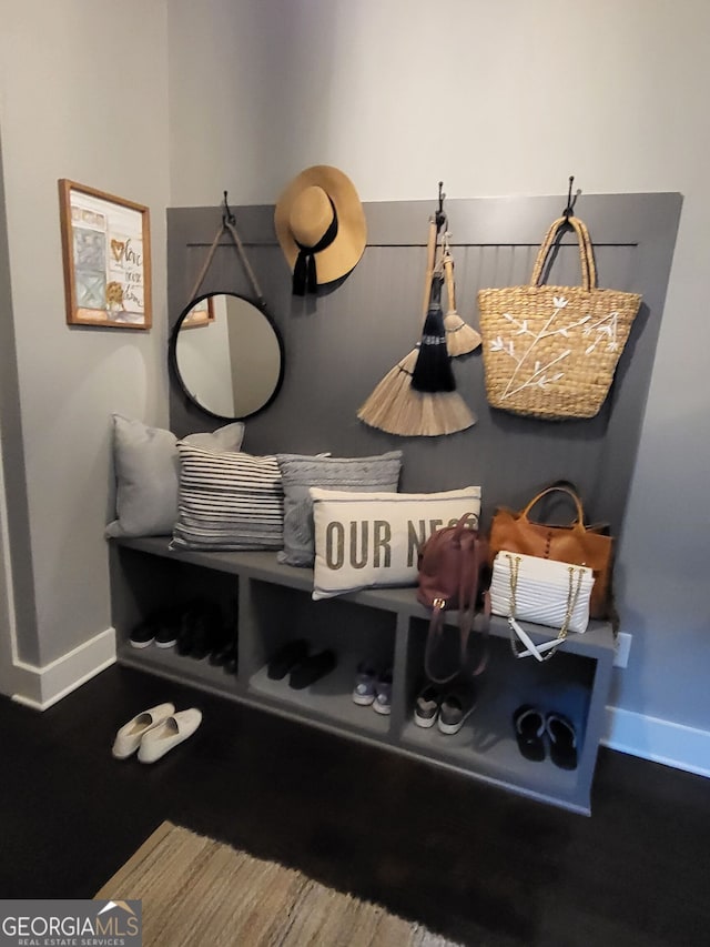 1202 Shiva Blvd, Winder, GA 30680 - mudroom featuring baseboards and wood finished floors
