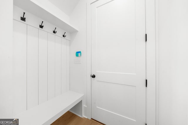 mudroom featuring light wood-style floors