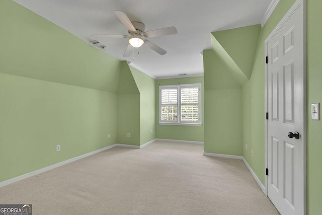 4810 Duncans Lake Dr, Buford, GA 30519 - bonus room with ceiling fan, carpet flooring, baseboards, and vaulted ceiling