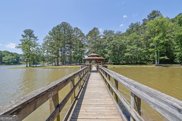 4810 Duncans Lake Dr, Buford, GA 30519 - dock featuring a gazebo and a water view