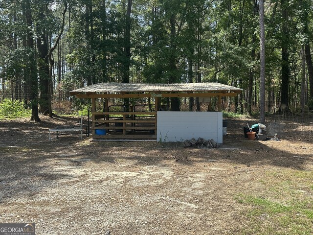 view of community with an outbuilding