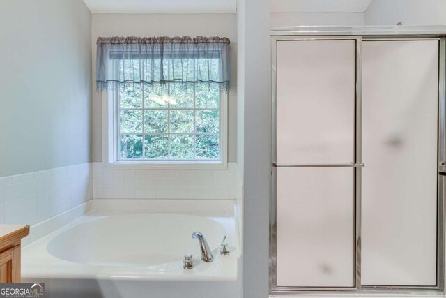 3238 Sharp Creek Ln, Buford, GA 30519 - full bath featuring a shower stall, a bath, and vanity
