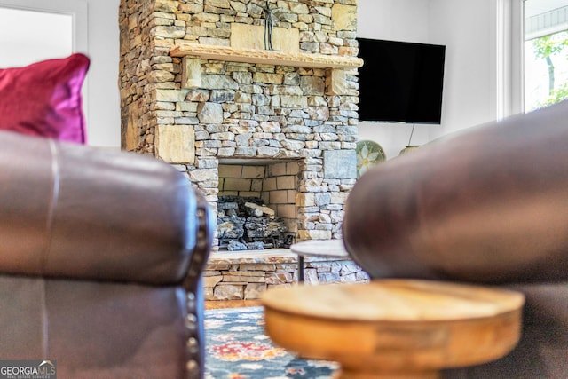 703 Cherokee Hls, Hiawassee, GA 30546 - room details with a fireplace