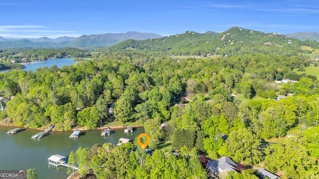 703 Cherokee Hls, Hiawassee, GA 30546 - aerial view with a view of trees and a water and mountain view
