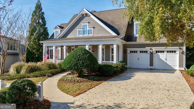 431 Tralee Ct, Statham, GA 30666 - view of front of house with concrete driveway, covered porch, and an attached garage