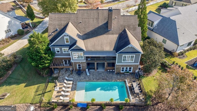 431 Tralee Ct, Statham, GA 30666 - aerial view of property and surrounding area featuring a pool