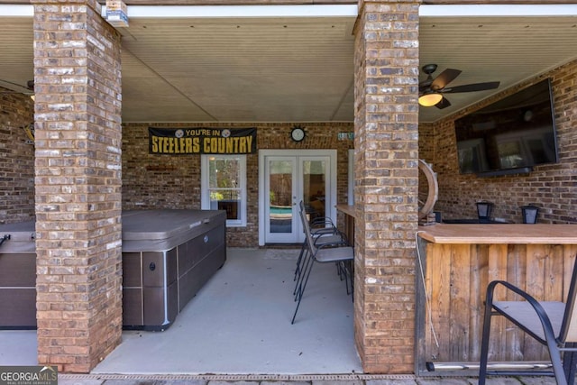 431 Tralee Ct, Statham, GA 30666 - view of patio / terrace with a ceiling fan and french doors
