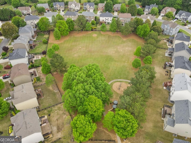 aerial view featuring a residential view