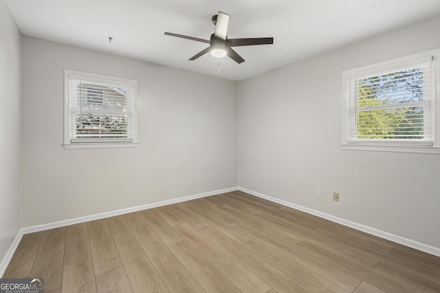 3813 Wingate Dr, Columbus, GA 31909 - empty room featuring baseboards, ceiling fan, and light wood-type flooring