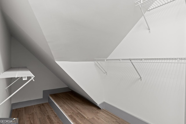 spacious closet with wood finished floors