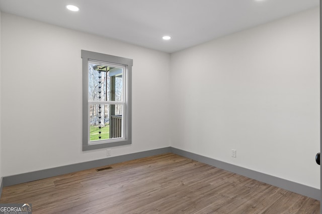 1145 Daniels Rd, Trenton, GA 30752 - spare room featuring visible vents, recessed lighting, baseboards, and wood finished floors