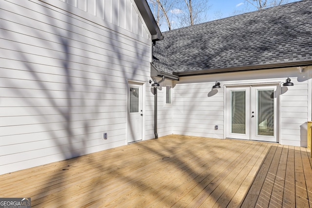 deck featuring french doors