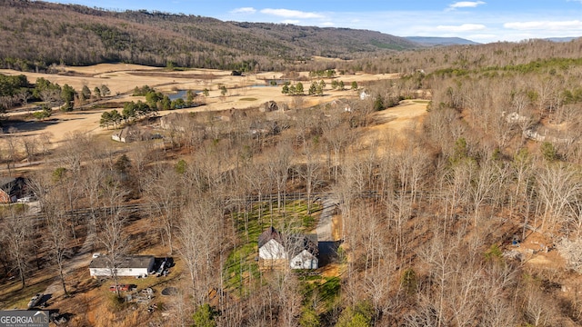 aerial view featuring a mountain view