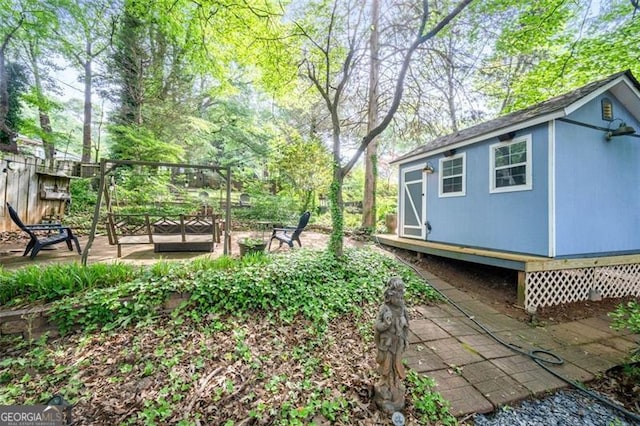 1941 Headland Dr, East Point, GA 30344 - view of yard featuring fence and an outdoor structure