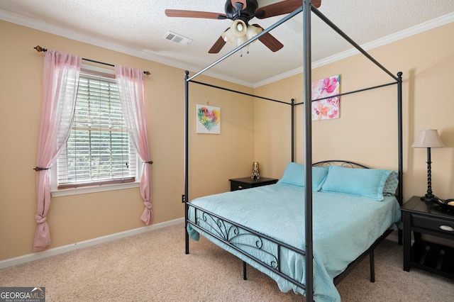 96 Grover Way, Dallas, GA 30157 - bedroom featuring ornamental molding, carpet floors, multiple windows, a textured ceiling, and baseboards