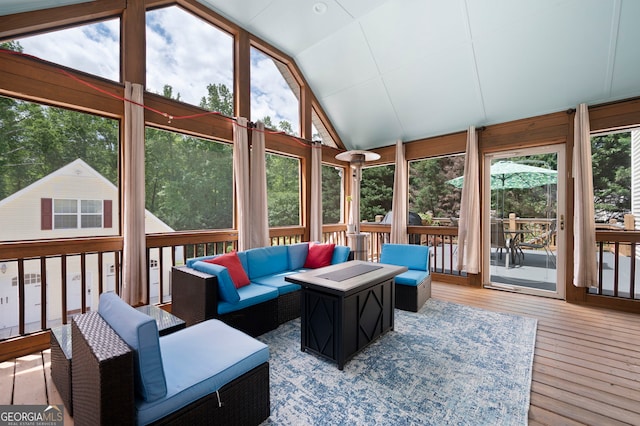 96 Grover Way, Dallas, GA 30157 - sunroom / solarium with an outdoor living space and lofted ceiling