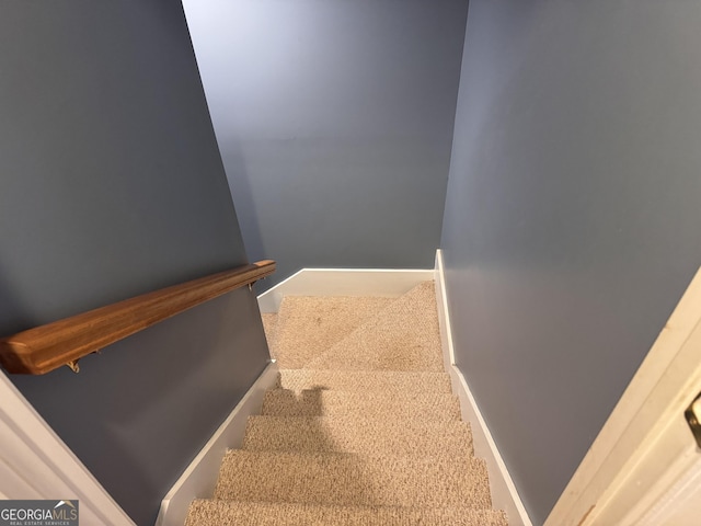 stairs with carpet floors