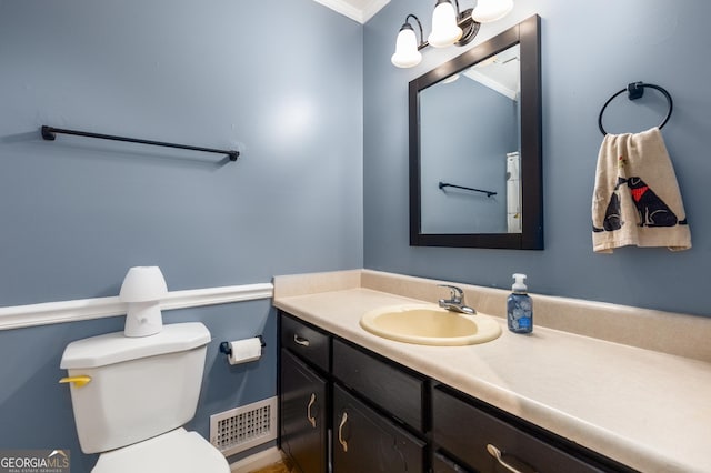 588 Peachtree Dr SE, White, GA 30184 - half bath with vanity and crown molding