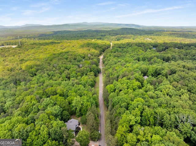 588 Peachtree Dr SE, White, GA 30184 - aerial view of a heavily wooded area and a mountain backdrop
