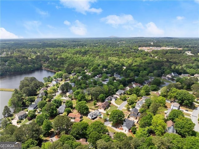 2979 Overwood Ln SW, Snellville, GA 30078 - aerial perspective of suburban area with a forest and a nearby body of water